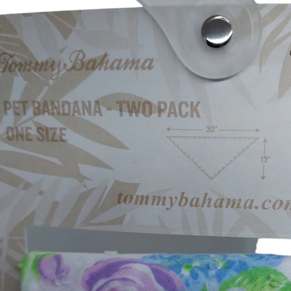 Tommy Bahama 2 Pack Pet Bandana/Incredipet MD Dog Collar NWT